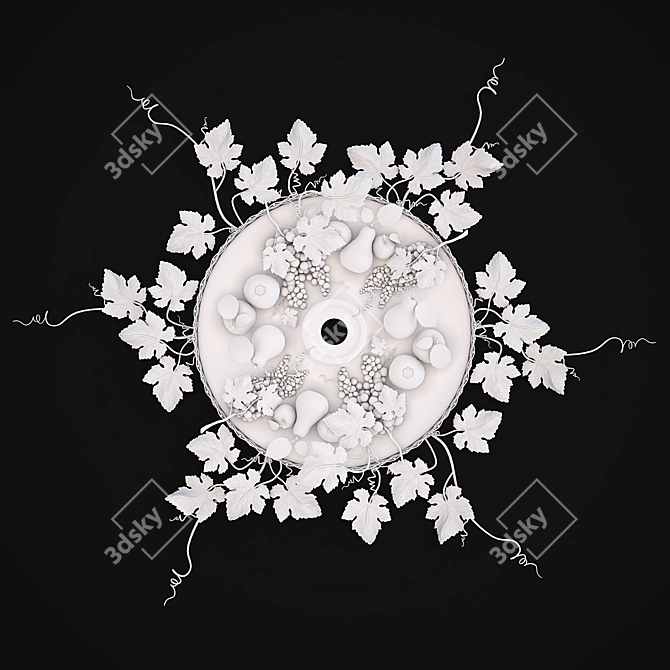 Title: Fruit Basket Ceiling Medallion 3D model image 1