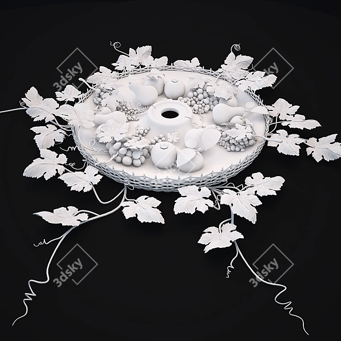 Title: Fruit Basket Ceiling Medallion 3D model image 2