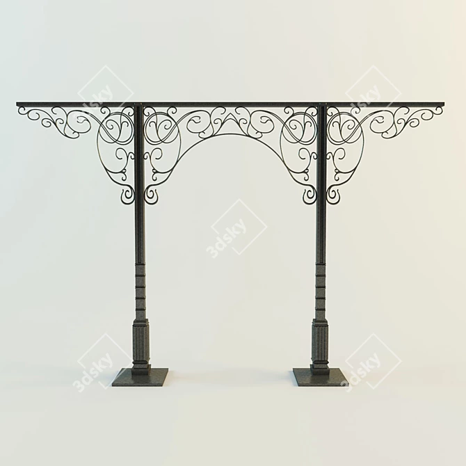 Elegant Metal Arch 3D model image 1