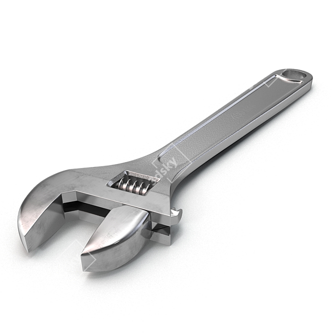 Versatile Quadrangle Adjustable Wrench 3D model image 1