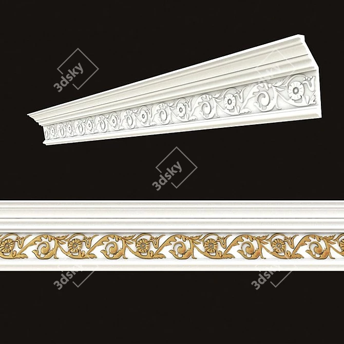 Elegant Ceiling Cornice RP3 3D model image 1