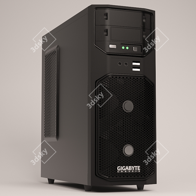 Gigabyte GZ-G Chassis: Sleek and Sturdy 3D model image 1