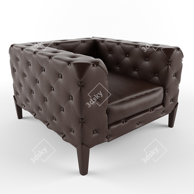 Elegance Leather Chair 3D model image 1