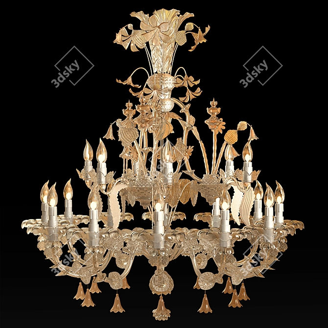 Elegant Venetian Chandelier: Arte Veneziana LV20/12+6 3D model image 1