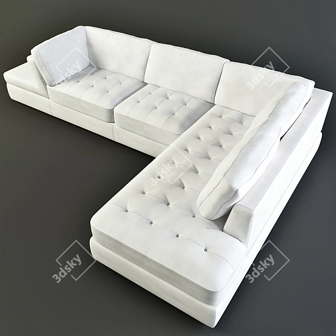 Luxury Leather Corner Sofa 3D model image 1