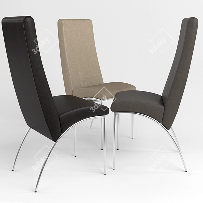 Elegant Soft Leather Chair 3D model image 1