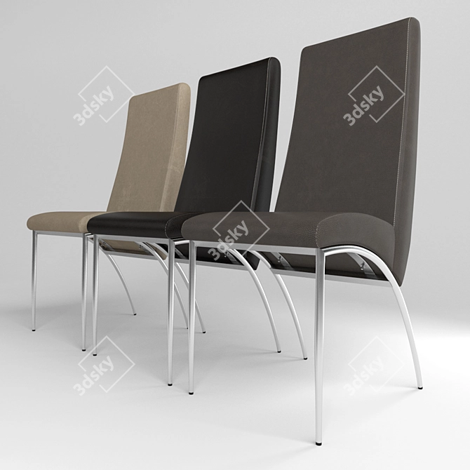 Elegant Soft Leather Chair 3D model image 2