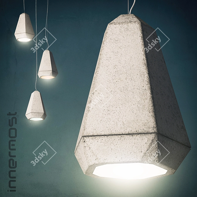 Industrial Concrete Pendant Light 3D model image 1