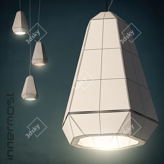 Industrial Concrete Pendant Light 3D model image 2