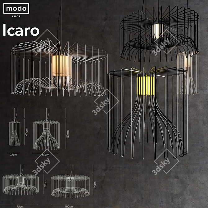 Elegant Ceiling Light: Modo Luce Icaro 3D model image 1