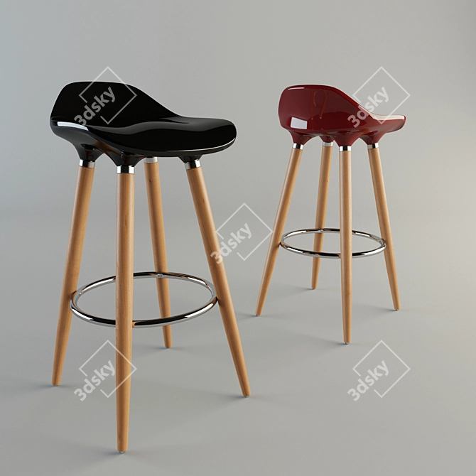 ABBA Vintage Bar Stool 3D model image 1