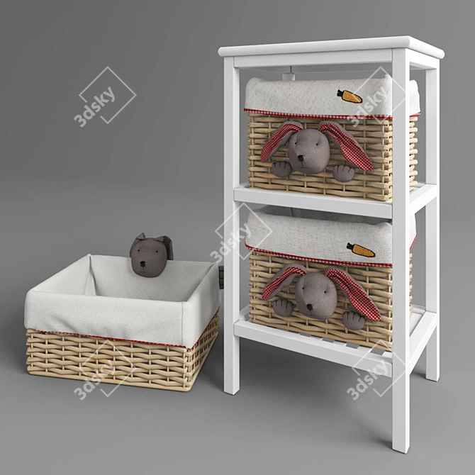 Versatile Storage Solution with Baskets 3D model image 1