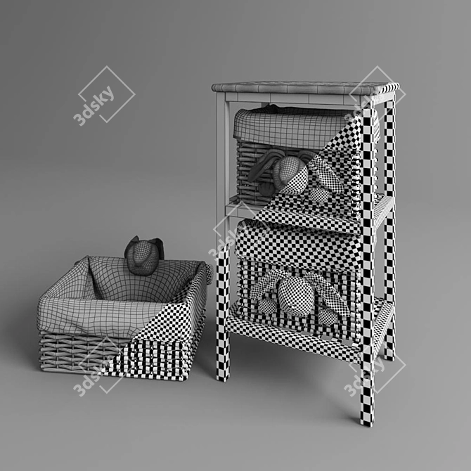 Versatile Storage Solution with Baskets 3D model image 2