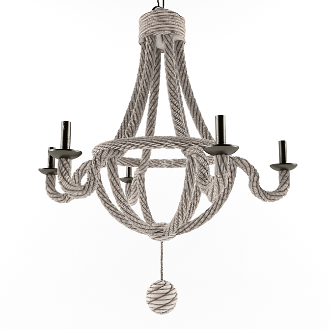 Vintage Rope Pendant Light 3D model image 1