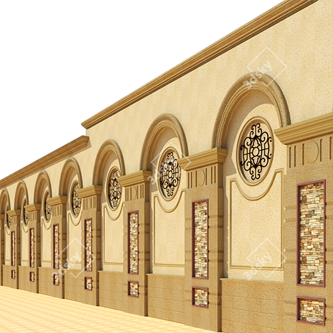 Classic Villa Exterior Wall 3D model image 1