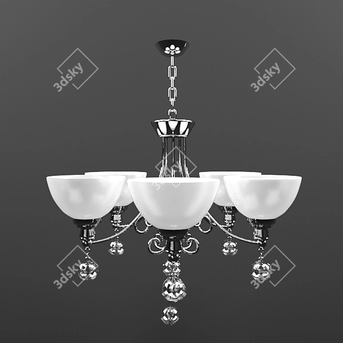 WUNDERLICHT 56473: Elegant 5-Light Chandelier 3D model image 1