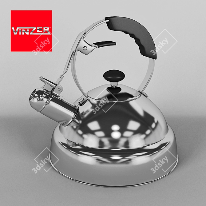 Elegant Vinzer Teapot 3D model image 1