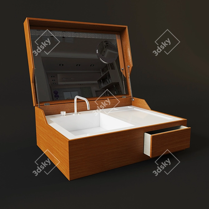 Mobile Washbasin Kit: Cleanliness on the Go 3D model image 1