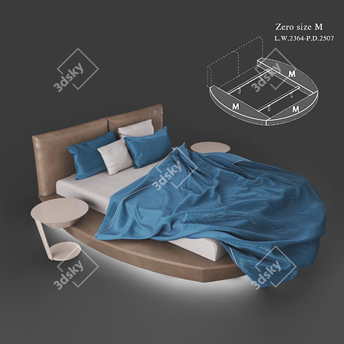 Presotto Zero Round Bed 3D model image 2