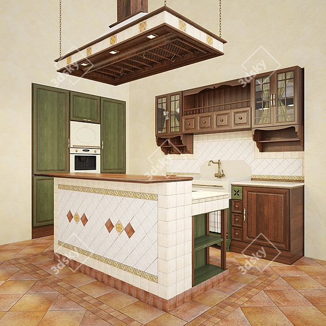 Classic Country Kitchen Design 3D model image 1