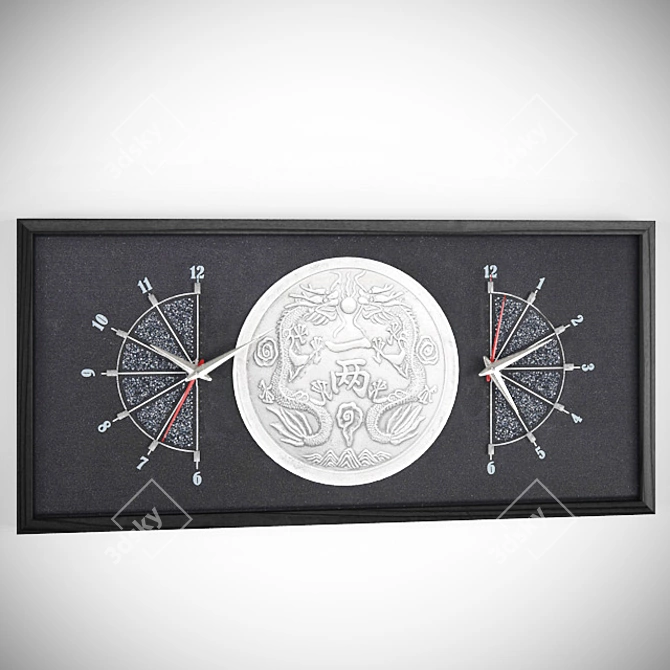 Sleek Wall Clock 3D model image 1