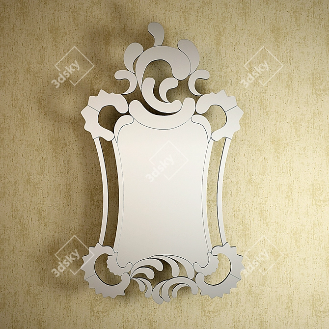 Elegant Neo Baroque Mirror 3D model image 1