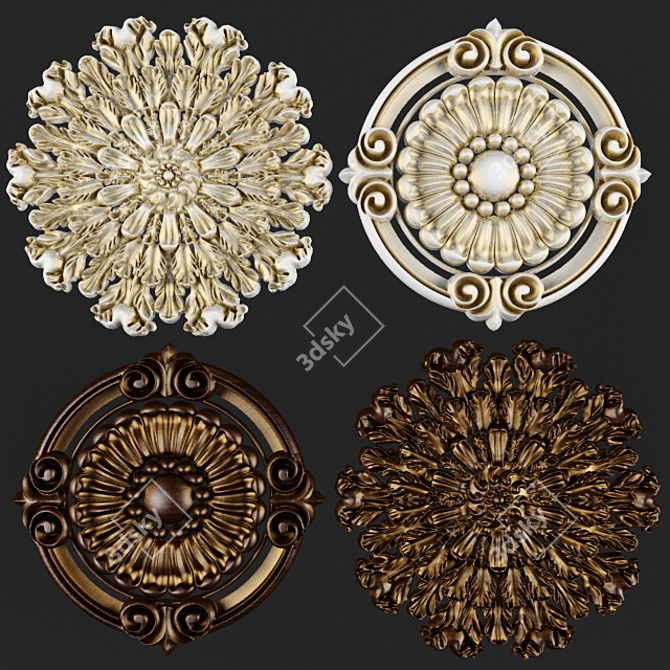 Ceiling Rosette - Elegant Moldings 3D model image 1