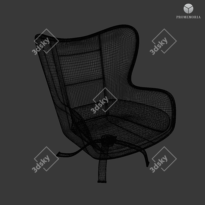 Promemoria Butterfly Lounge Chair: Elegant and Comfortable 3D model image 3