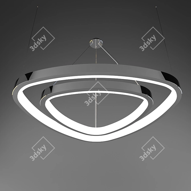 Soft Delta Circolo: Sleek Aluminum LED Profile 3D model image 1