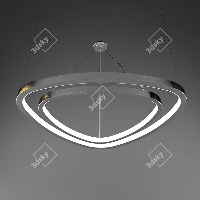 Soft Delta Circolo: Sleek Aluminum LED Profile 3D model image 3