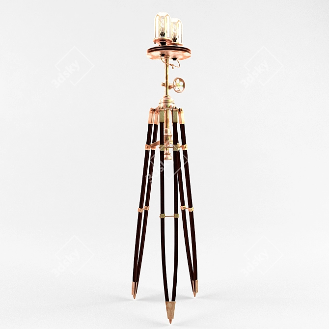 Retro Edison Floor Lamp 3D model image 1