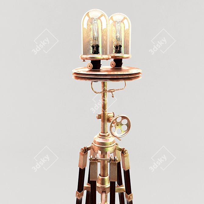 Retro Edison Floor Lamp 3D model image 2