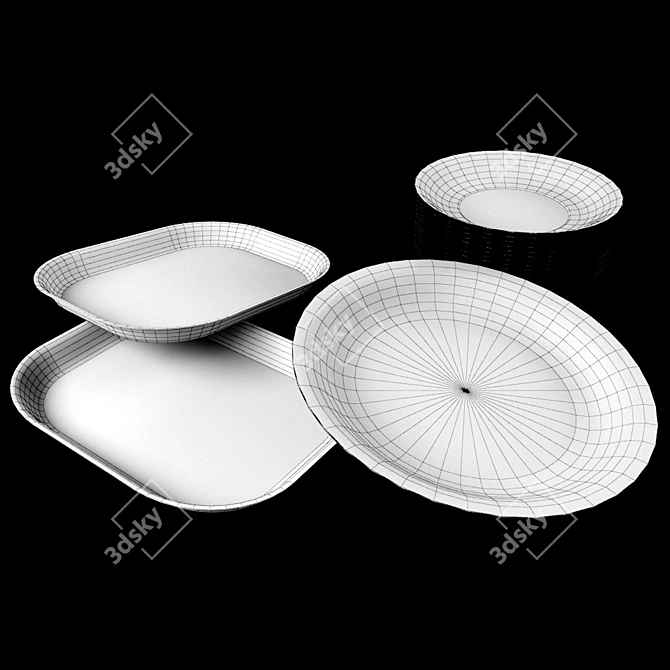 Elegant Dining Set 3D model image 2