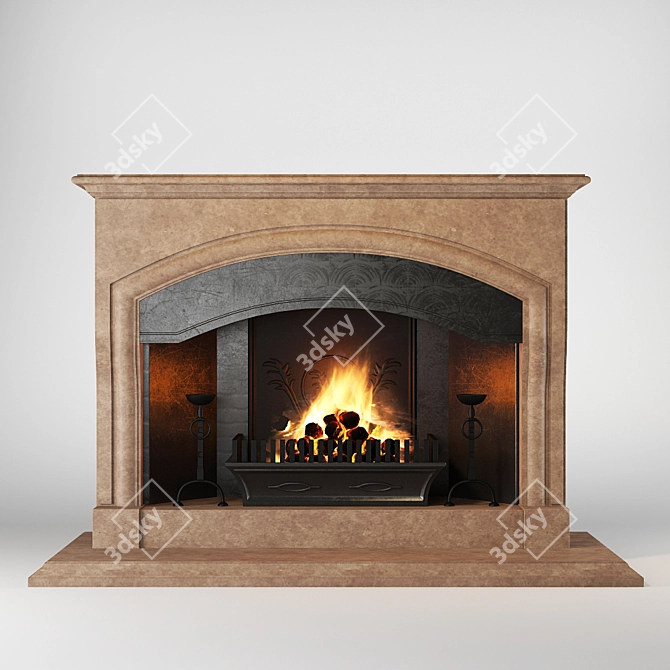 Sleek Fireplaces Mod Spec 3D model image 1