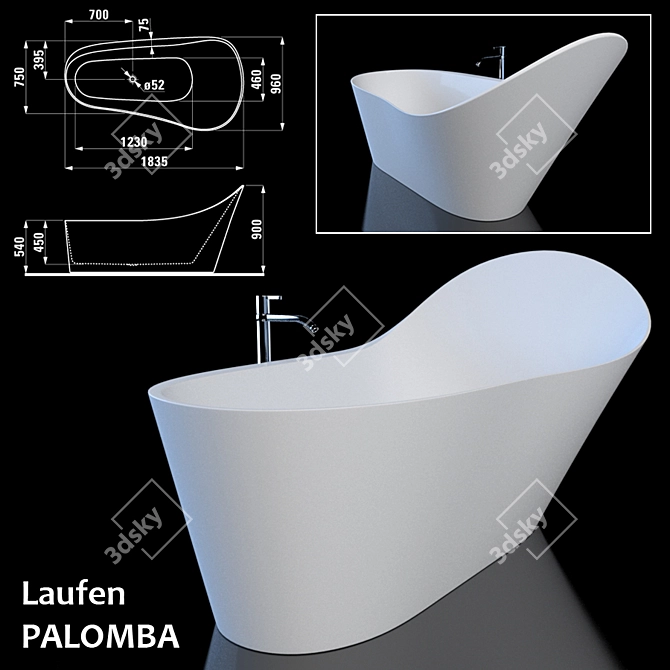 Title: Elegant Laufen Palomba Collection 3D model image 1