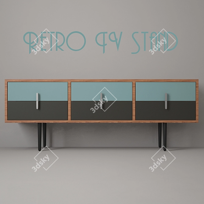 Retro Chic TV Stand 3D model image 1