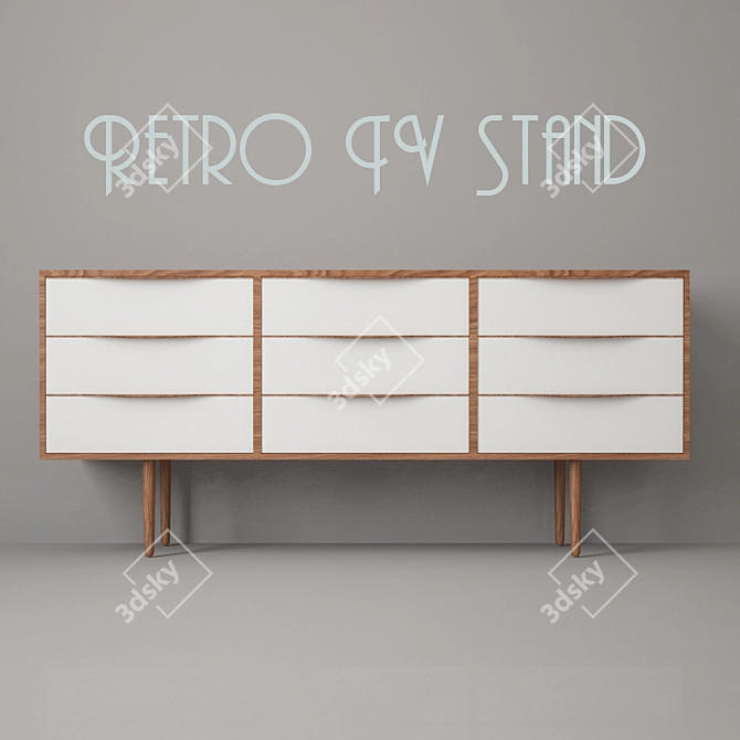 Retro Revival TV Stand 3D model image 1