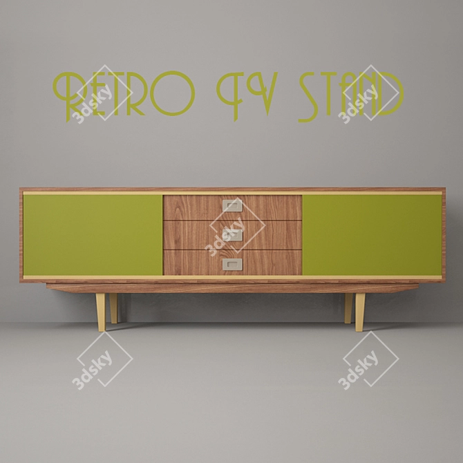 Vintage Vibe | Retro TV Stand 3D model image 1