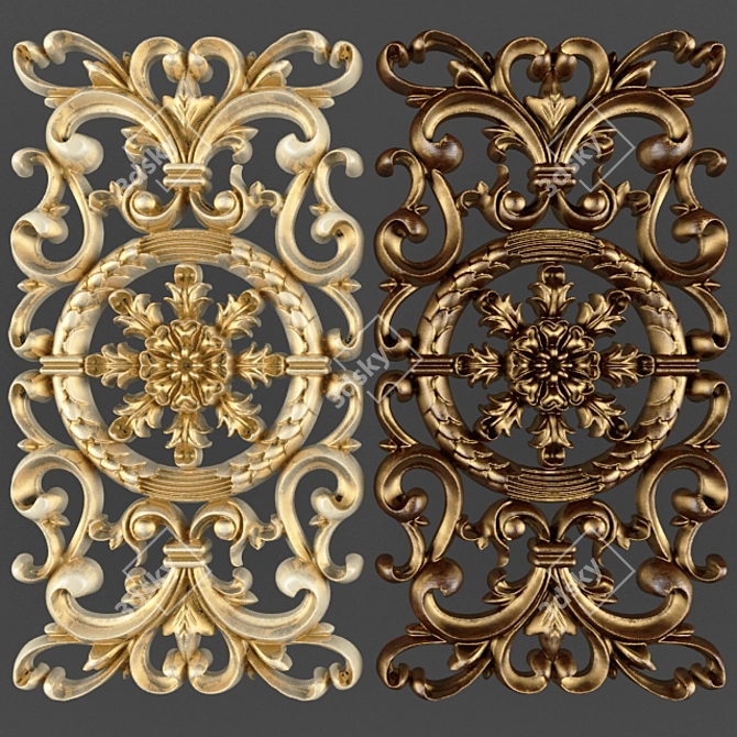 Intricate Carving Pattern 3D model image 1