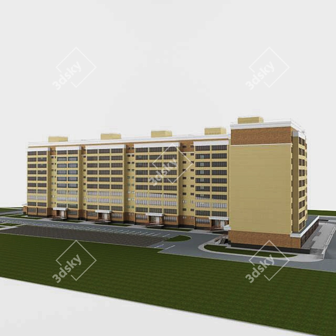 10-Storey Residential Complex with Amenities 3D model image 2