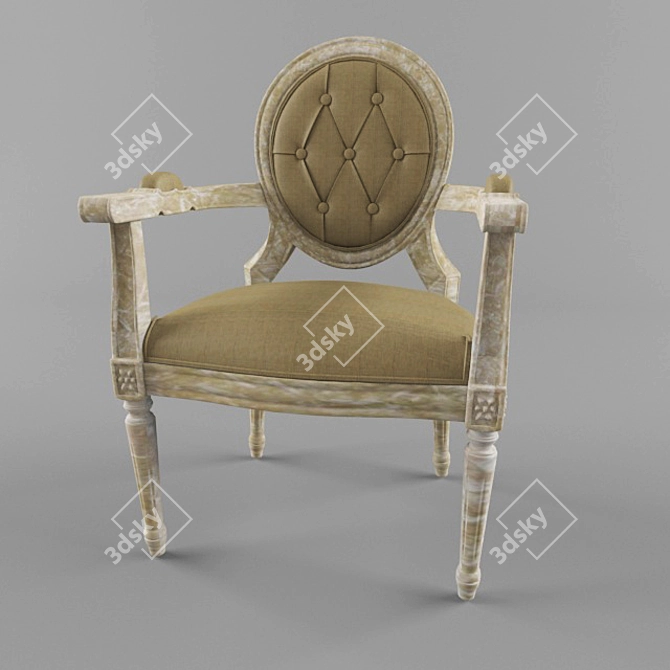 Classic Backed Chair 3D model image 1