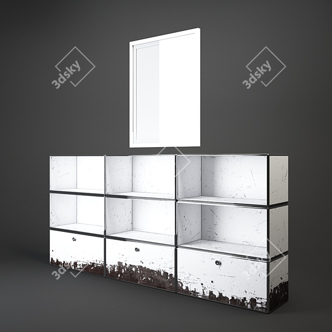 Vintage-Style Chest with Dual Materials 3D model image 1