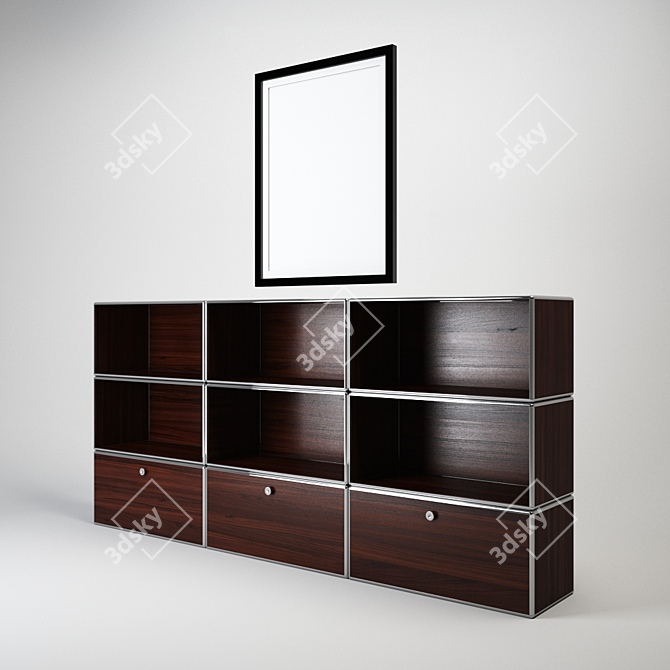 Vintage-Style Chest with Dual Materials 3D model image 2