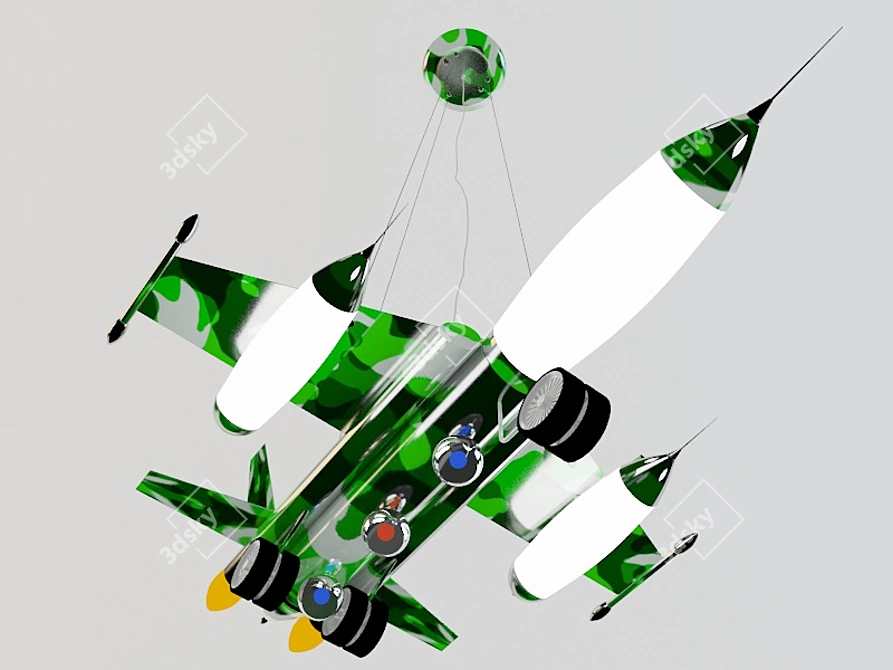 Title: SpeyBaby Green Chandelier - 3 Light 3D model image 1