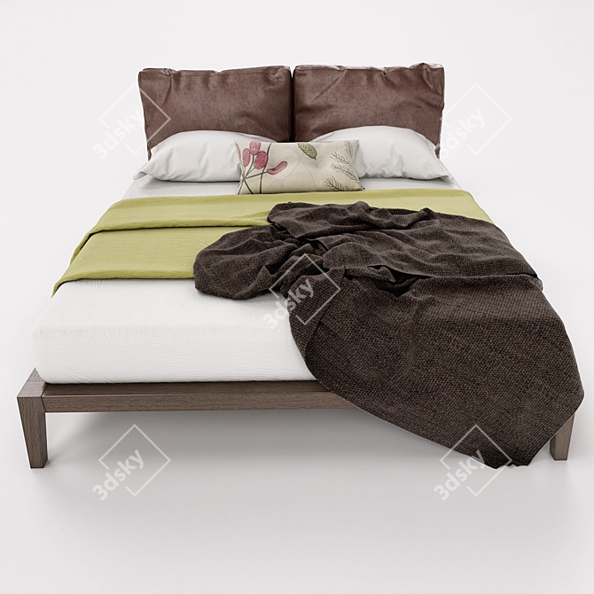 Luxurious Soft Bed 08 3D model image 2