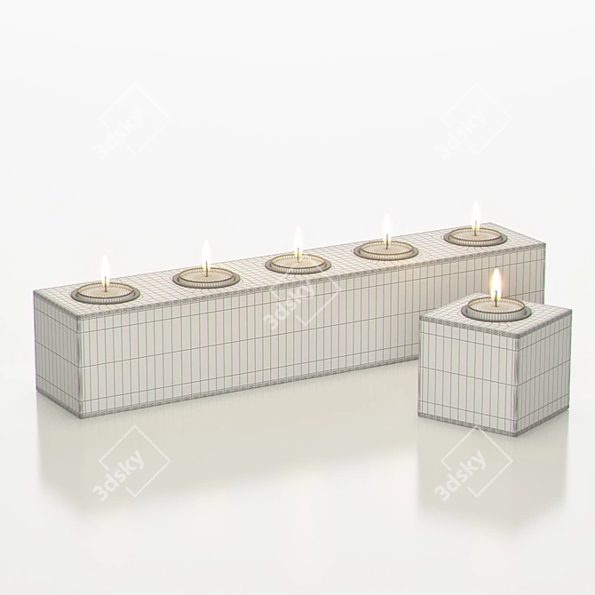 Rustic Woodsy Candleholders 3D model image 3