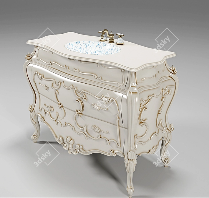 Classic Dresser with Sink 3D model image 1