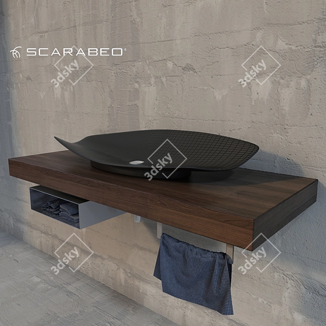 Stylish Scarabeo Kong Washbasin 3D model image 1