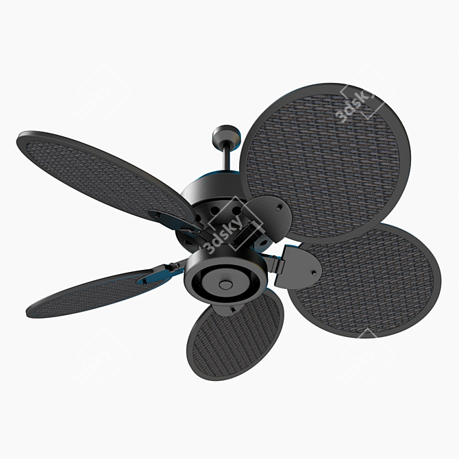 Elegant Ceiling Fan with Style 3D model image 2