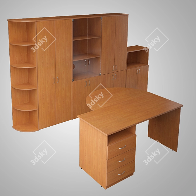 Modern Office Furniture Set 3D model image 1